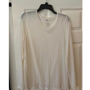 all in motion White Long Sleeve Scoop Neck Blouse Extra Large